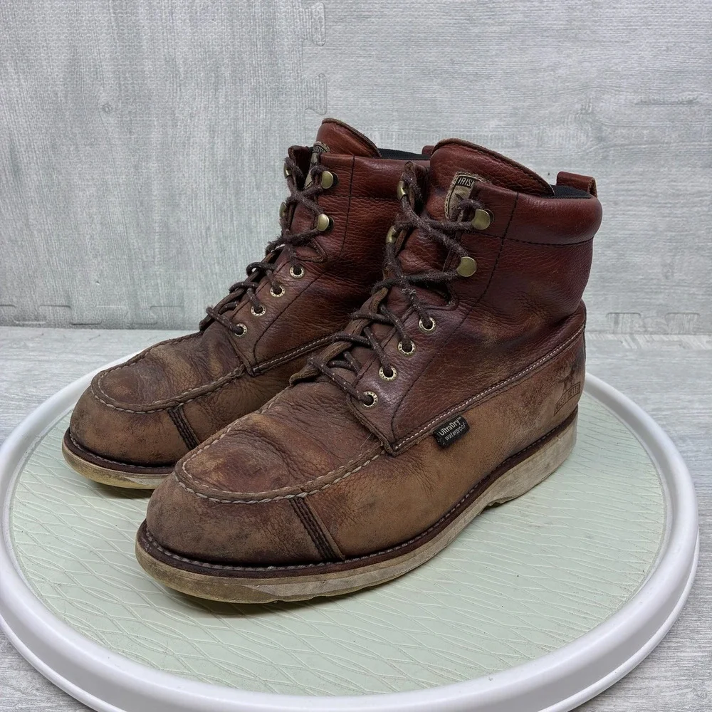 Irish Setter Wingshooter Boots Mens 10.5 Brown Leather Waterproof Moc Toe 838